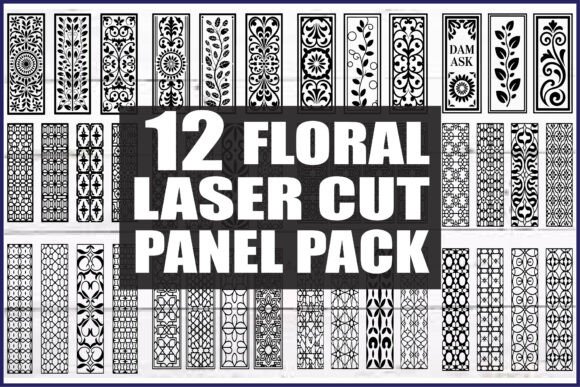 Black Floral Laser Cut Panel