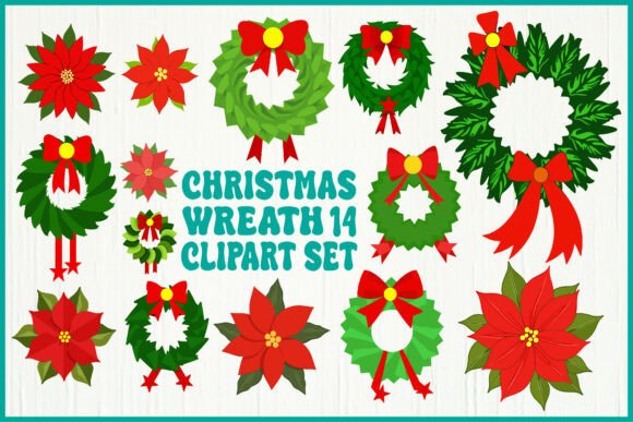 Christmas Wreath Clipart Set