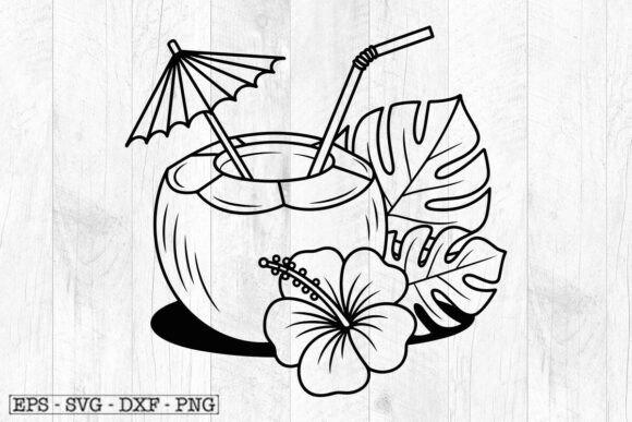 COCONUT Cocktail and Tropical FLOWERS