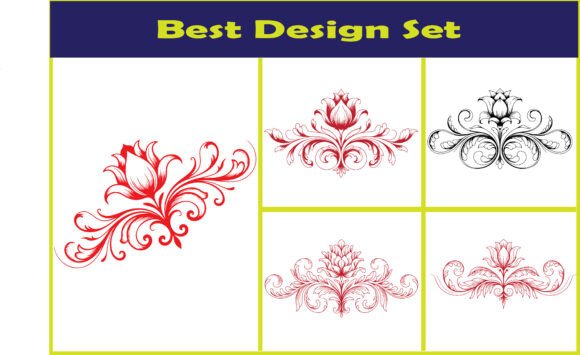 Floral Ornament Vector SVG Bundle Set