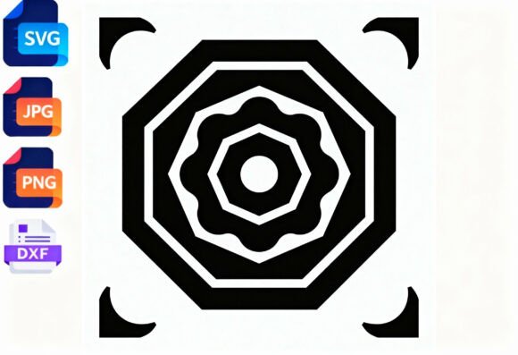 Geometric Floral SVG DXF PNG JPG
