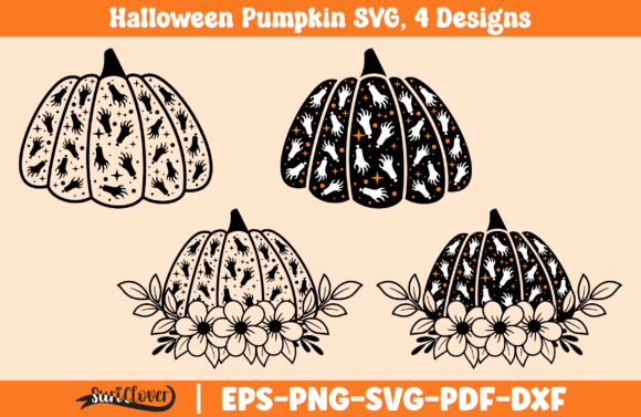 Halloween Pumpkin Floral SVG Set