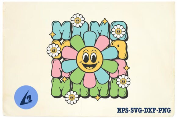 Mama Flower Happy Face Floral SVG