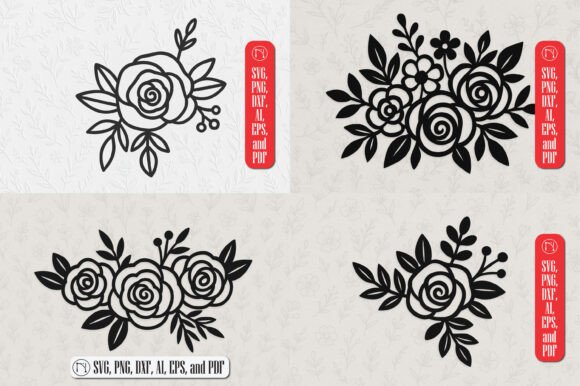 Paper Cut Floral SVG Cut File Bundle