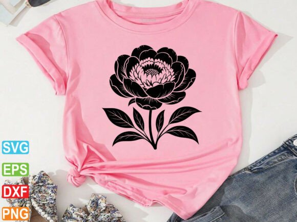 Peony Floral SVG, Peony Silhouette